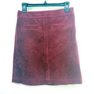 Talbots Petite Maroon Corduroy Thick Plush Angle Striped Petite Mini Skirt